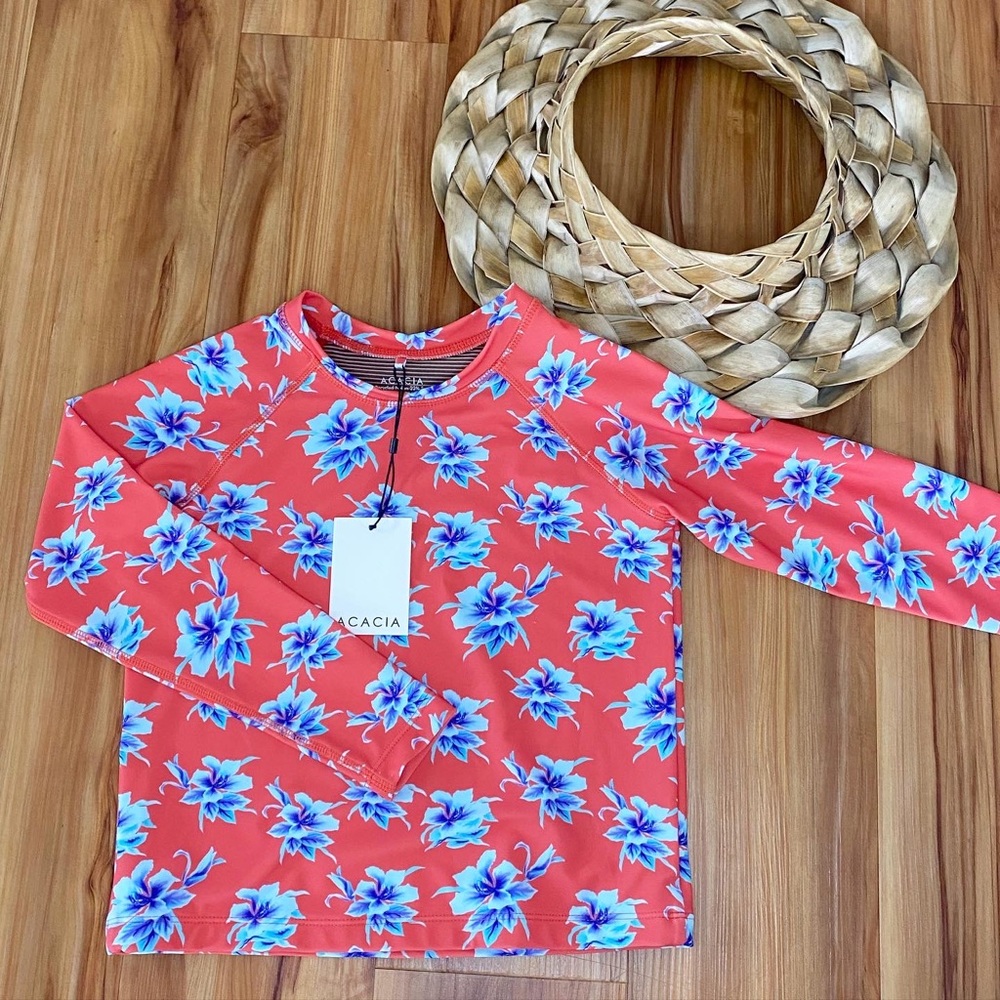 Acacia Kids Lanikai Rashguard in Vintage Aloha, BNWT, Size XL